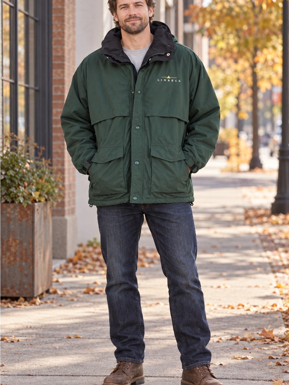 Linbeck Men's Dark Green Performance Insulated Jacket XL great multi use jacket!